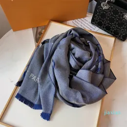 프랑스 럭셔리 디자이너 오래된 꽃 자카드 스카프 여성 디자이너 Tencel Cotton Knit Scarves Letters Classic Lapel