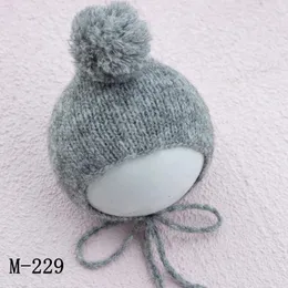 Haarschmuck Born Pography Requisiten Bommelmütze gestrickt Baby Mädchen Junge Bommel Fotoshooting Motorhaube