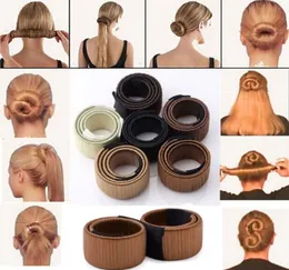 Mais populares laços de cabelo menina cabelo diy estilo francês magia ferramenta penteado cabelos bun maker4565086