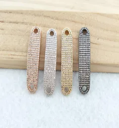 10pcs cz zircon micro pave connectordouble bails beads charm for diy bracelets jewelry inding ct3769133586