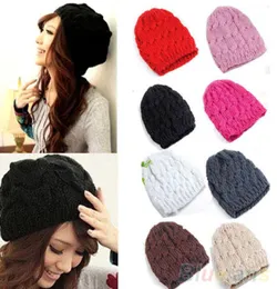 Bluelans Women039s Kış Örgü Tığ Örgüsü Yün Örgütlü Bul Beanie Kayak Şapkası CAP9387850