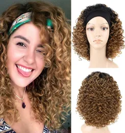 Synthetic Wigs 14Inch Headband Wig For Women Afro Kinky Curly Short Bob Clip Deep Wave Women039s Daily Lolita6602480