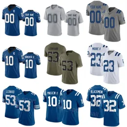 Men Women Youth Football 10 Gardner Minshew Jersey 1 Josh Downs 85 Drew Ogletree 32 Julian Blackmon 23 Kenny Moore II 53 Shaquille Leonard 45 EJ Speed Blue White Grey