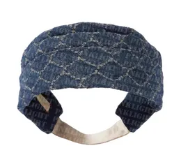 Дизайнерские жаккардовые повязки на голову с буквенным принтом, женская модная джинсовая повязка для волос, повязки для волос Four Seasons для женщин2125378