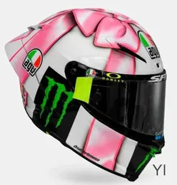 Hełmy pełna twarz na otwartym twarz motocykl Hełm Włochy AGV PISTA GP RR ROSSI FIBER Włókna Racecourse Motorcycle Racecourse Motorcycle Jazda