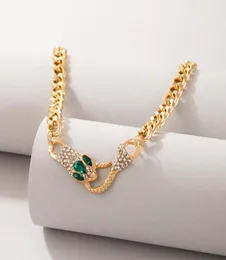Chokers Piece Gold Python Necklace Ladies Punk Inlaid Zircon Pendant Chunky Chain Gift Jewelrychokers4208603