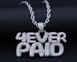 Iced Out CZ Bling 4Everpaid Pendant Halsband Mens Micro Pave Cubic Zirconia Simulated Diamonds Necklace Foreverpaid3201201