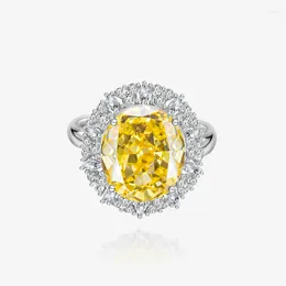 Anéis de cluster Europa e os Estados Unidos vendendo anel de diamante completo 12/14 corte casamento cz noivado 925 prata feminino ins jóias
