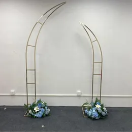 Mode mariage arc carré toile de fond ballon support fond brillant métal plaqué or extérieur fleur artificielle porte étagère cadre 2 pièces un ensemble