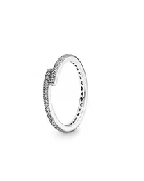 Memnon Jewellery Authentischer Ring aus 925er Sterlingsilber, funkelnde, überlappende Ringe, passend für Schmuck im europäischen Stil für Frauen 199491C016063514