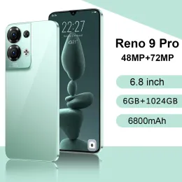 2024 novo maichai reno 9 pro smartphone 6.8 ''hd + android 12 16gb + 1024gb dez-core telefone móvel 72mp 6800mah globle celular