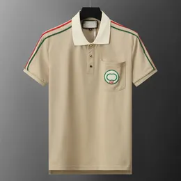 Vår sommarmens polo skjorta Italien shorts ärm designer polos tshirt lapel män strumpebrev Little Bee Printing Clothing M-3XL SS