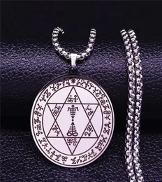 2021 Acciaio inossidabile Esagramma Satana Chiave di Salomone Collana con ciondolo Gioielli acero inossidabile joyeria mujer NXHS0352627351053533