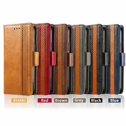 Capa carteira de couro de cor contrastante para Xiaomi 14 Pro 13T Redmi K70 K70E Note 13 Pro + K60 Ultra 12 4G Magnética Híbrida Hit Flip Cover Slot para cartão de crédito Kickstand PU Bolsa