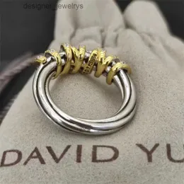 Designer Dy Dy Luxury di alta qualità con anelli di banda vintage contorti per donne con diamanti 925 girasole in argento sterling personalizzato da fidanzamento dorato.