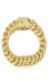 Link Chain Hip Hop Street Rock Bustdown Armband Gold Plate Fashion Armband Ship AB12311993887