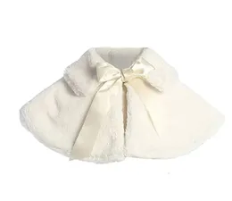 Cape de fourrure pour enfants nés filles, cape de princesse formelle pour bébés, robe en peluche pour enfants, robe de demoiselles d'honneur noires, Boleros 8t y231226