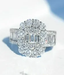 Victoria Wieck Top Top Luxury Jewelry 925 Sterling Silver Princess Cut White Topaz CZ Diamond Gemstones 여성 웨딩 밴드 RIN1876318