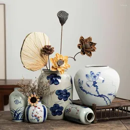 Vazen Chinese huisdecoratie met gedroogde bloemen en hydrocultuur keramiek