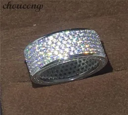 Choucong Victoria Wieck Tam Pave Seti 320pcs Diamonique CZ Beyaz Altın Dolgulu Nişan Düğün Band Ring Seti Kadın Erkek Hediye6429600