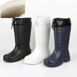 Excargo Shoes Men Men Winter Long Waterproof Snow Boots Rubber RianBoots Plus Velvet Warm Eva Rain Boots LightWeight Non-Slip Shoes 231226