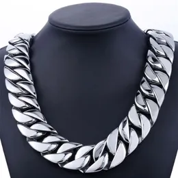 31mm 316L Stainless Steel Mens Boys Super Heavy Silver Color Chain Curb Necklace Whole Gift Jewelry LHN35 201013226b