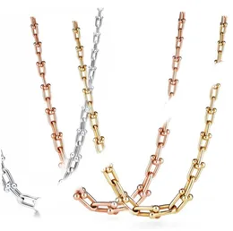S925 Sterling Silver Chain Necklace Women Gradient Chain Halsband Hip Hop Rose Gold Wholesale Hongrui611459138