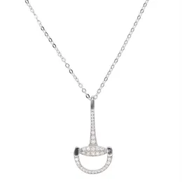 Макси-ожерелье, европейские простые ювелирные изделия, стерлингового серебра 925 пробы, трензель для лошадей, простой мужской и женский бар, симпатичный девчачий шарм207r