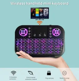 A8 mini teclado touch backlight 24g bluetooth compatível sem fio com touchpad modos duplos teclado air mouse pk q9s i8 mx38387395