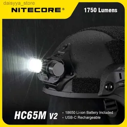 Headlamps NITECORE HC65M V2 Headlamp 1750 lumens USB-C Rechargeable LED Headlight Three-light Source White Red Light Outdoor Camping LampL231226