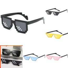 Gafas de sol de mosaico con actualización de coche para hombre y mujer, gafas de sol Retro negras de píxeles para jugadores, gafas de sol Vintage para fiesta