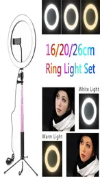 Dimmable LED Studio Camera Ring Light Po Phone Video Light Lamp With Tripods Selfie Stick Ring Fill Light For Canon Nikon3722382