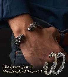 Great Fenrir ręcznie wykonana bransoletka Viking Bransoletka mody dla mężczyzn Kobiety Nov999544596