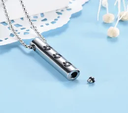 h250 Collana di gioielli per cremazione con tubo in argento e colore nero di alta qualità che contiene più ceneri sicure per cani animali gatti8043415