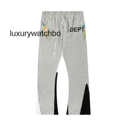 High Designer Galleryes Fashion Men Casual Pants Hand-painted Speckled Women Patchwork Drawstring Street Guards Loose Slightly Flared IVJV