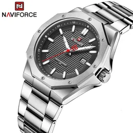 Naviforce Brand Men s Sports Military Watchステンレス鋼の雄のクォーツ腕時計防水豪華な原因時計リロジHOMBRE 231226