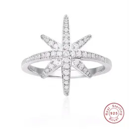 ビクトリアIns Luxury Jewelry 925 Sterling Silver Pave White Sapphire CZ Diamond Eternity Ring Gemstones Party Women Wedding Star RI211C