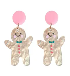 Nieuwe Kerst Gingerbread Man Drop Earring voor Vrouwen Trendy Sieraden Acryl Oorbellen Mode Girl039s Leuke Accessoires9496295