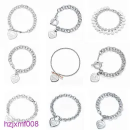 F218 charme pulseiras designer jóias para mulheres pulseira clássico t casa 925 prata esterlina coração novo diamante arrowhead amor pingente f