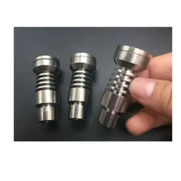 Universal Domeless Titanium Nail Titanium GR2 Nails 14mm 18mm Glass Bong Water Pipe 2in1 Titanium Dab Nail Dab Rig LL BJ