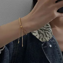 Cazibe bilezik minimalizm altın renk ayarlanabilir altın buğday kulak titanyum çelik kadın için kore moda takı goth kızlar Bangl273w