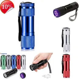 Neue tragbare Laternen, UV-Taschenlampe, 395 nm, Schwarzlicht-Taschenlampen, UV-Taschenlampe, 9 LED-Schwarzlichtdetektor für Haustierurin, trockene Flecken, Bettwanzen