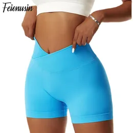 Röcke Sommer Nahtlose Kreuz Hohe Taille Yoga Shorts Elastizität Schnell Trocknend Hip Lift Hosen Atmungsaktive Laufsport Radfahren Shorts Frauen