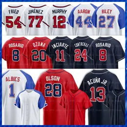 13 Ronald Acuna Jr Braves Baseball Jersey Chipper Jones Matt Olson Ozzie Albies Orlando Arcia Sean Murphy Austin Riley Max Fried Joe Jimenez Spencer