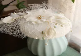 Retro Fascinator Hut Haarschmuck Frauen Blume Gesicht Schleier Kopfschmuck Hochzeit Braut Damen Kopfbedeckung Clip Geizige Krempe Hüte9195501