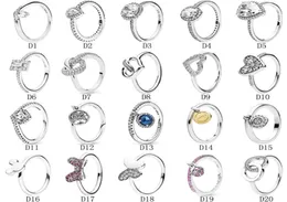 Real 925 Sterling Silver Rings CZ Diamond Anillo en forma Anillos de boda Joyeria de compromiso para mujeres 59 m26810982