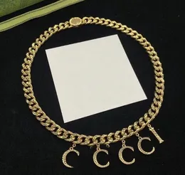 Luxus Halsketten Männer Frauen Designer Halsreifen Halskette Gold Einfache Brief Anhänger Mode Schmuck e54U #