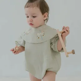 2023 Summer Playwear Spanish Baby Boy Clothes Little Babies Clothing Set Unisex Girls Brodery Rompers Bib Hat Children 231226