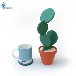 Cuscinetti per la casa all'ingrosso sottobicchieri creativi a forma di cactus fai da te tazza antiscivolo ciotola per isolamento termico tovaglietta portabevande