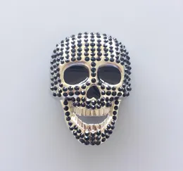 New Black Rhinestones Skull Bling Bling Rock Buckle Gurtelschnalle Boucle de ceinture BUCKLESK021BK5364922